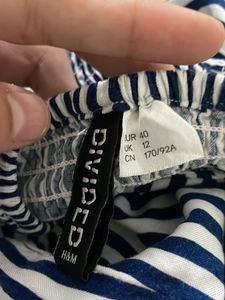 H&amp;M Pintresty Striped Tie-Front Dress