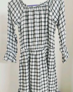 Striped Black &amp; White Long Top