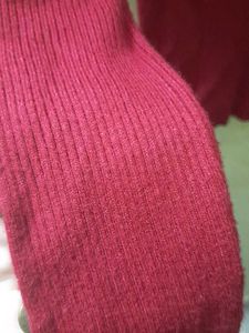 Red Turtleneck Cardigan