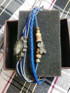 Vintage Style Blue Band Watch
