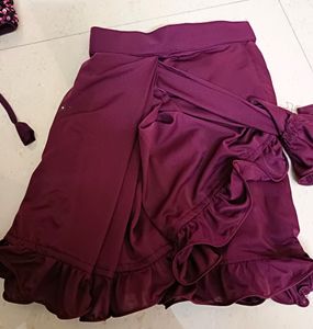 Maroon Color Half Saree
