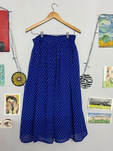 Blue Polka Dot Midi Skirt💙🤍