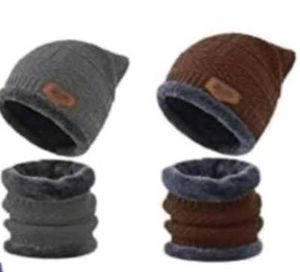 Winter Knitted Beanie Cap &amp; Neck Warmer