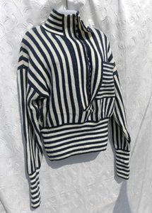Y2k Striped Zip-up Stylish Knit Sweater 💙