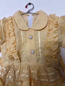 Adorable Yellow Ruffled Dress