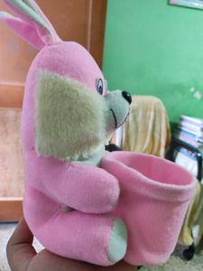 Pink Bunny Plush &#34;Best Friends&#34; Holder