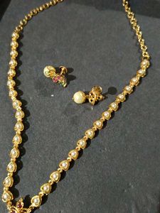 Pearl Temple Jewellery Set