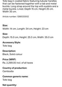 Black H&amp;M Tote Bag