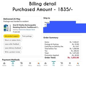 Oral B Rechargeable Rotating Electric Toothbrush