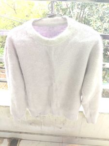 Cream Wool Blend Sweater