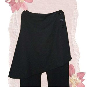 Zara Asymmetric wrap skirt over pants 🤌