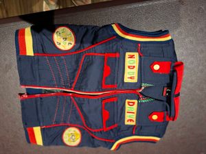 3 piece set with Yellow Graphic Tee, red pants and