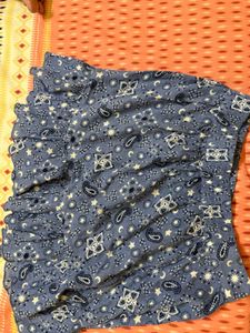 Blue Bandana Print Mini Skirt