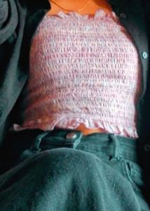 Pink Smocked Ruffle Crop Top