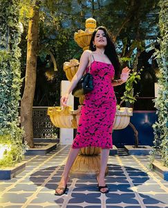 Pink &amp; Black Floral Dress