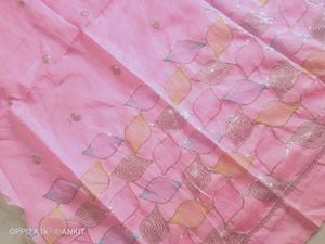 Beautiful Embroidery Pink Unstitched Blouse Piece