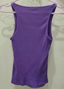 Purple Ribbed Tank Top