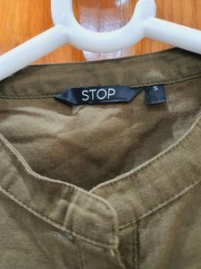 STOP olive Green Straight Kurta (WOMEN&#39;S)