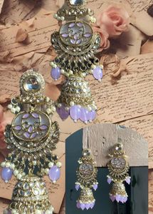 Lavender  Big Jhumka Earrings🎀