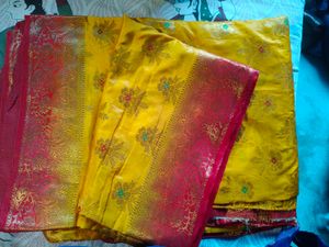 Yellow Banarasi Style Saree