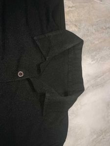 Black Long Sleeve Tie Detail Top