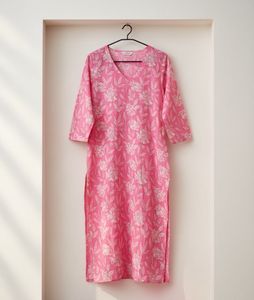 Pink Floral Kurta