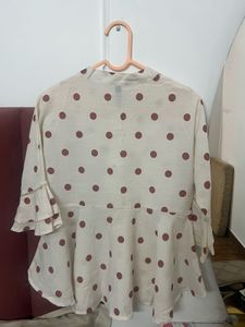 Polka Dot Peplum Top