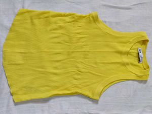 Zara Ribbed Tank Top - Sunny Yellow
