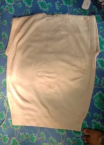 old money Beige Knit Sweater Vest