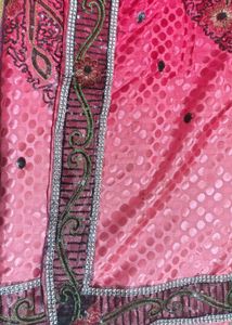 Pink Embellished Saree