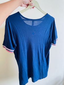 Navy Striped Cuff T-Shirt
