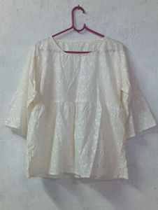 White Embroidered Top