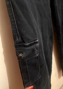 Black Cargo Jeans 6 pockets