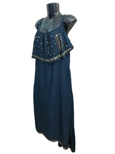 Elegant Beaded Overlay Maxi Dress Size Fit To L XL