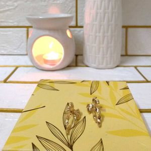 Bow Drop Earrings - Gold Tone