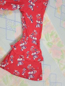 Red Floral Print Top