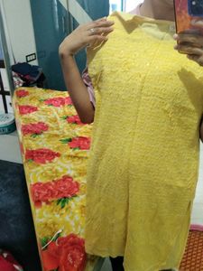 Yellow Embroidered Kurta