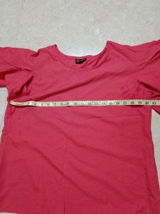 Coral Top with Flutter Sleeves