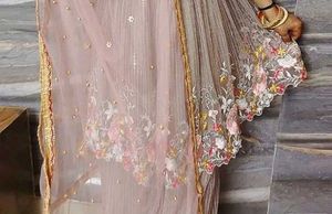 Floral Embroidered Dress and Pants Set
