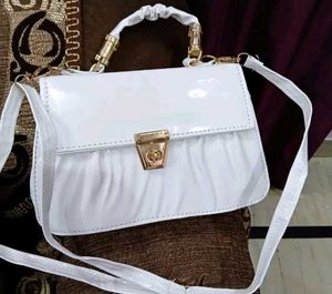 Chic White Top Handle Bag