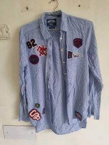 Cool Striped Shirt With Patch Detail