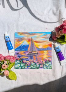 Mini Sailboat Seascape Artwork painting