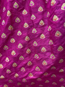 Pink &amp; Blue Anarkali Dress With Dupatta
