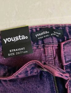 Purple Denim Wide Leg Jeans