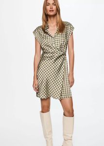 MANGO Green Sustainable Printed Mini Dress