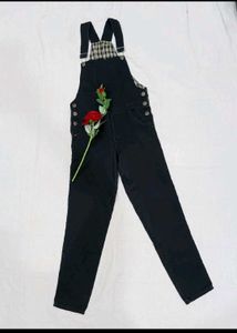 Vintage Black Denim Dungaree