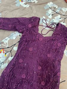 Elegant Purple embroidered Kurta