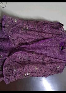 Purple Net Gown With Jacket