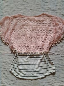 Cute Striped &amp; Lace Top