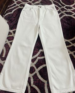 White Straight Leg Jeans with freebie of ur choice